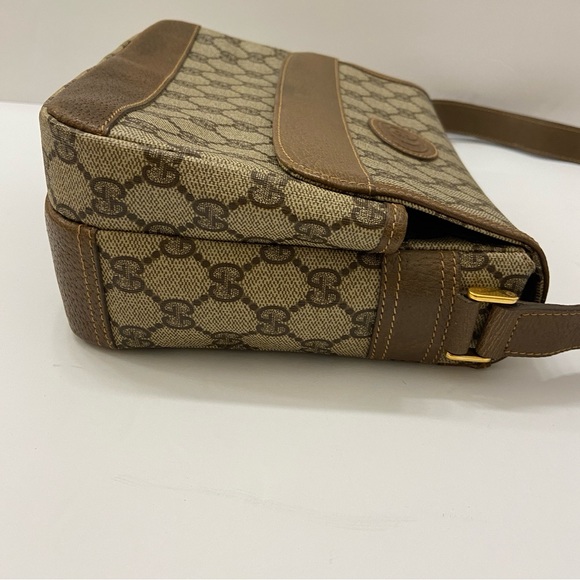 Vintage Gucci Brown Monogram GG Coated Canvas Shoulder Bag - Picture 6 of 16